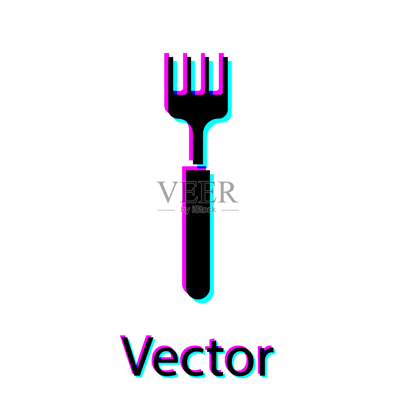 黑叉图标孤立在白色背景插画图片素材