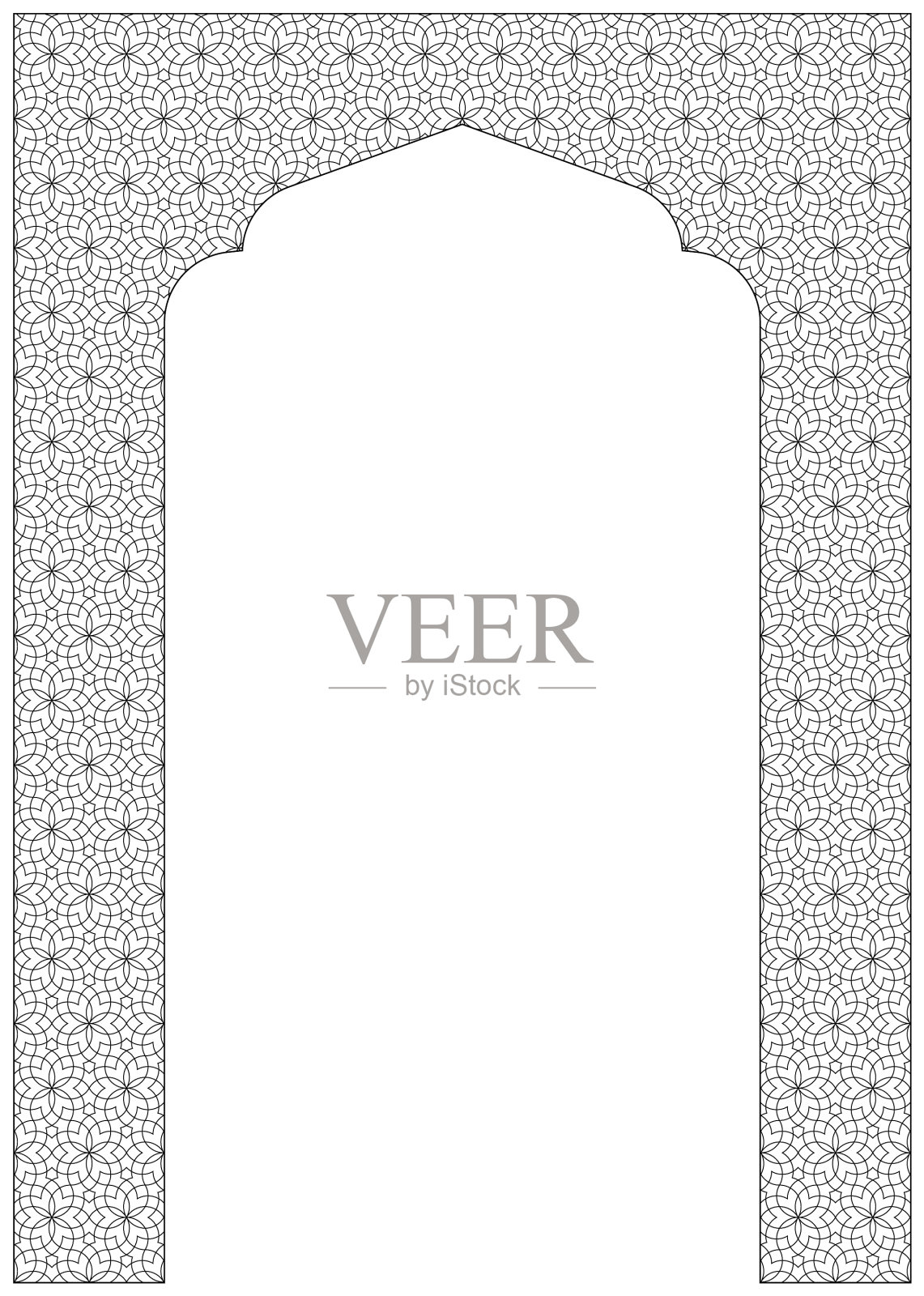 矩形框架与传统阿拉伯语插画图片素材