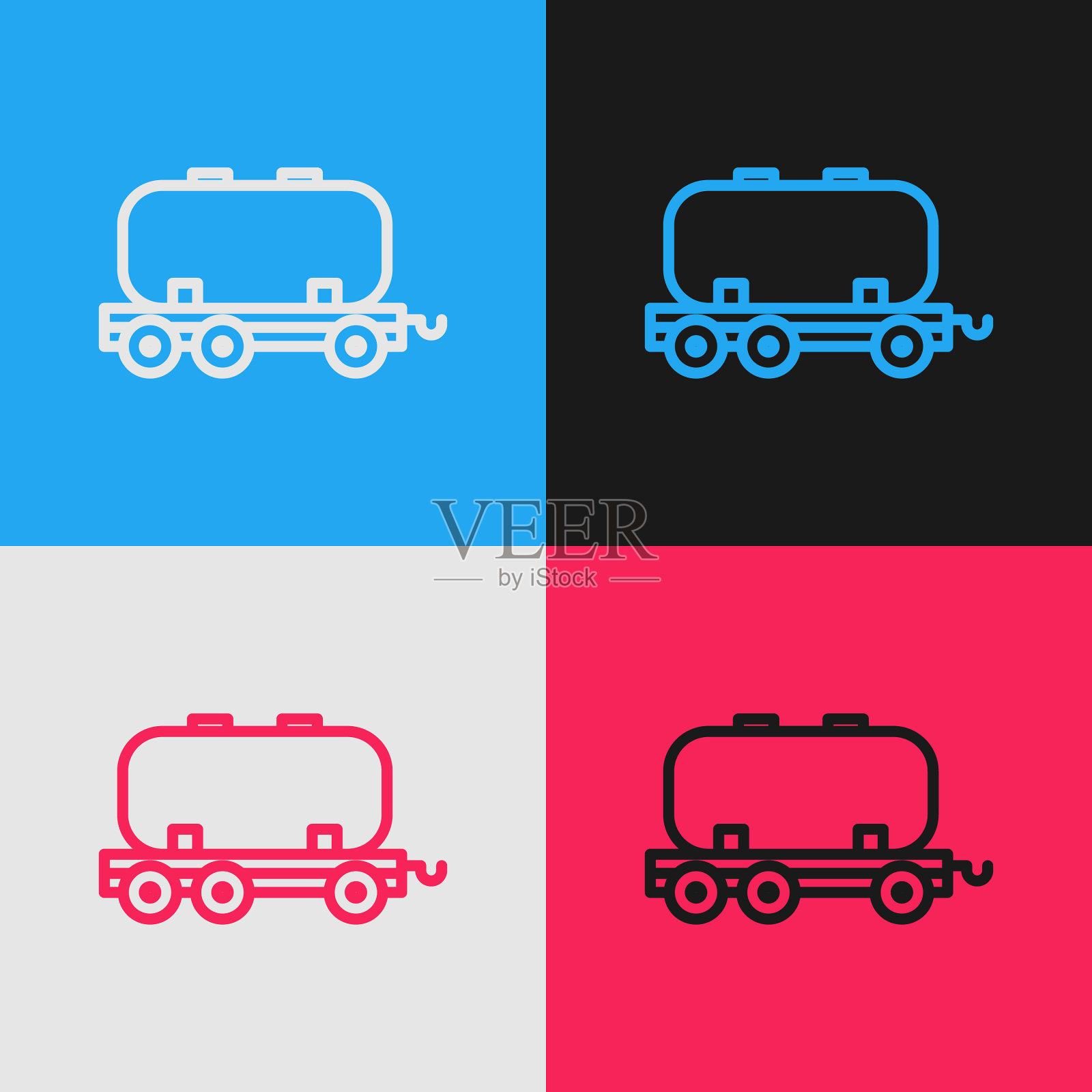 波普艺术线油铁路水箱图标孤立上图标素材