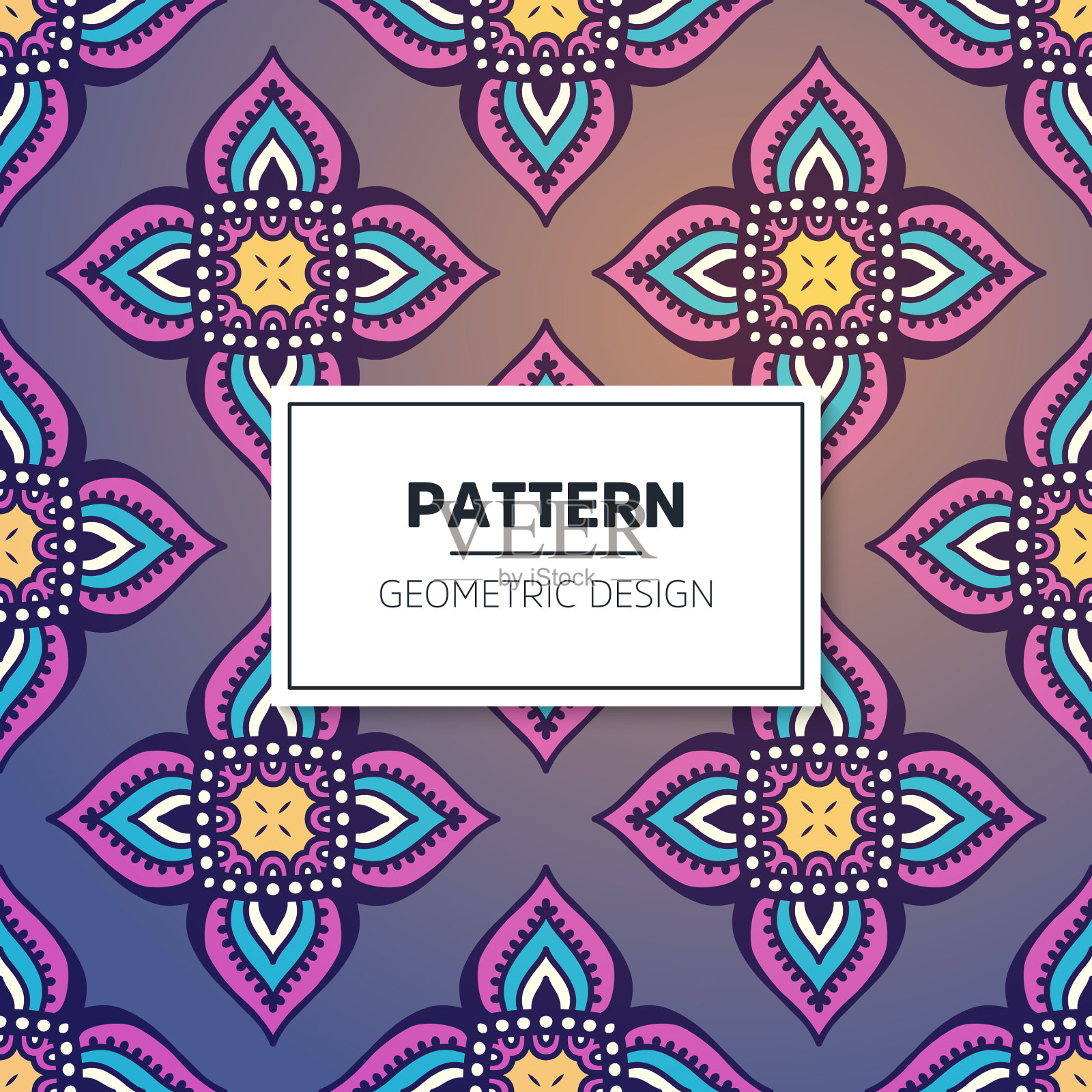 豪华装饰曼陀罗设计背景插画图片素材