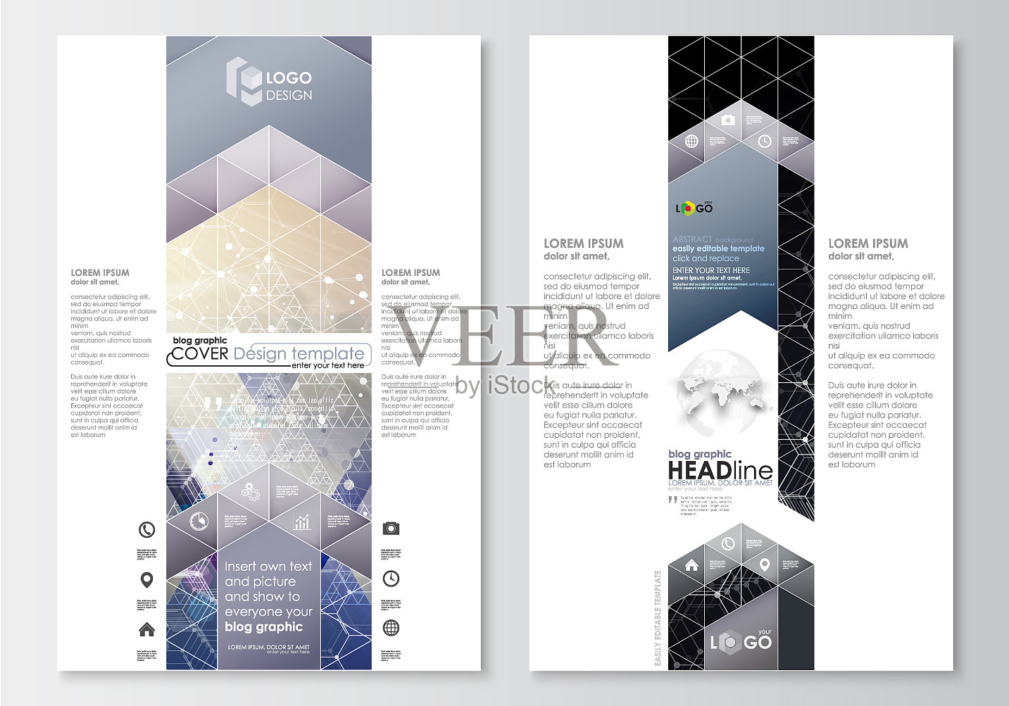 博客图形业务模板页面网站设计模板素材