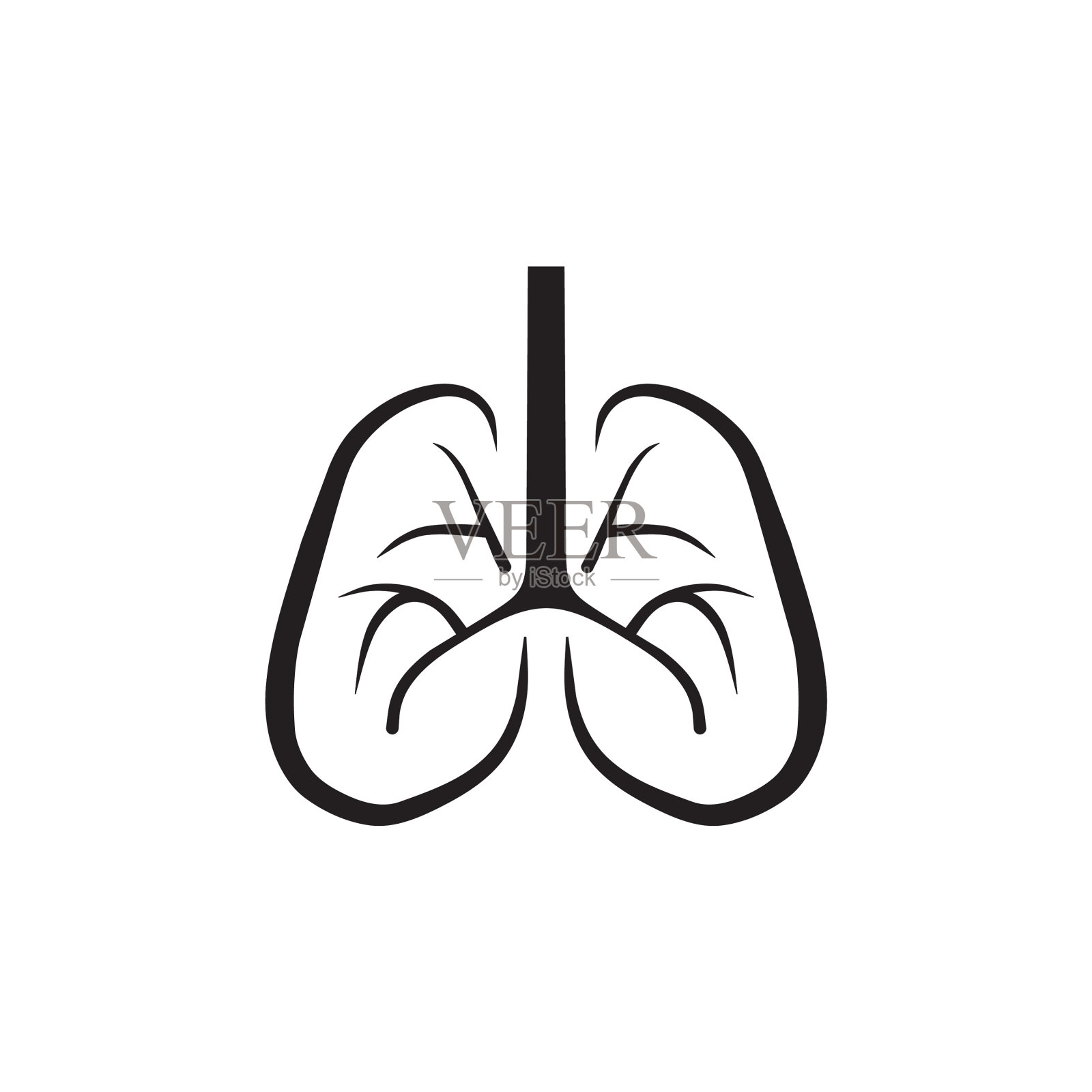 肺标志图标设计模板插画图片素材