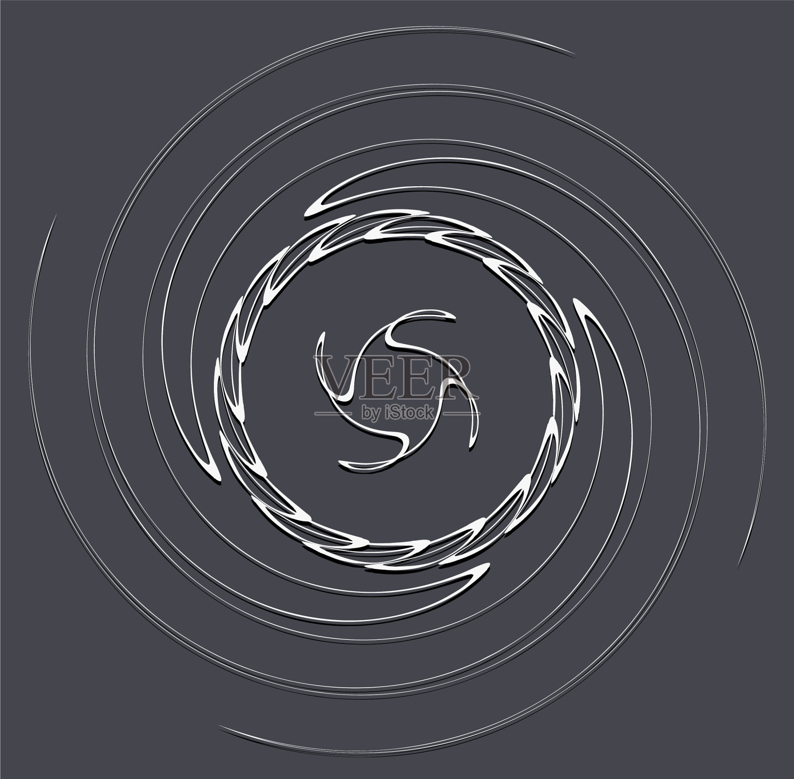 单色蜗壳旋涡形状扭曲螺旋插画图片素材