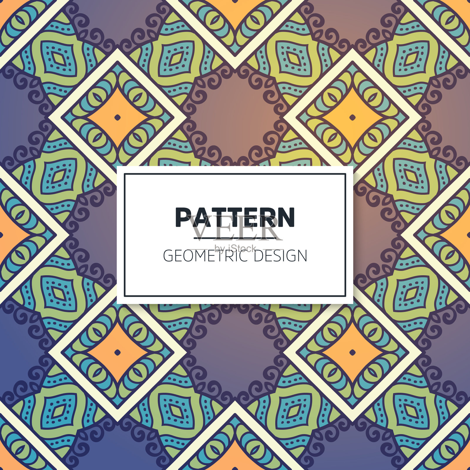 豪华装饰曼陀罗设计背景插画图片素材