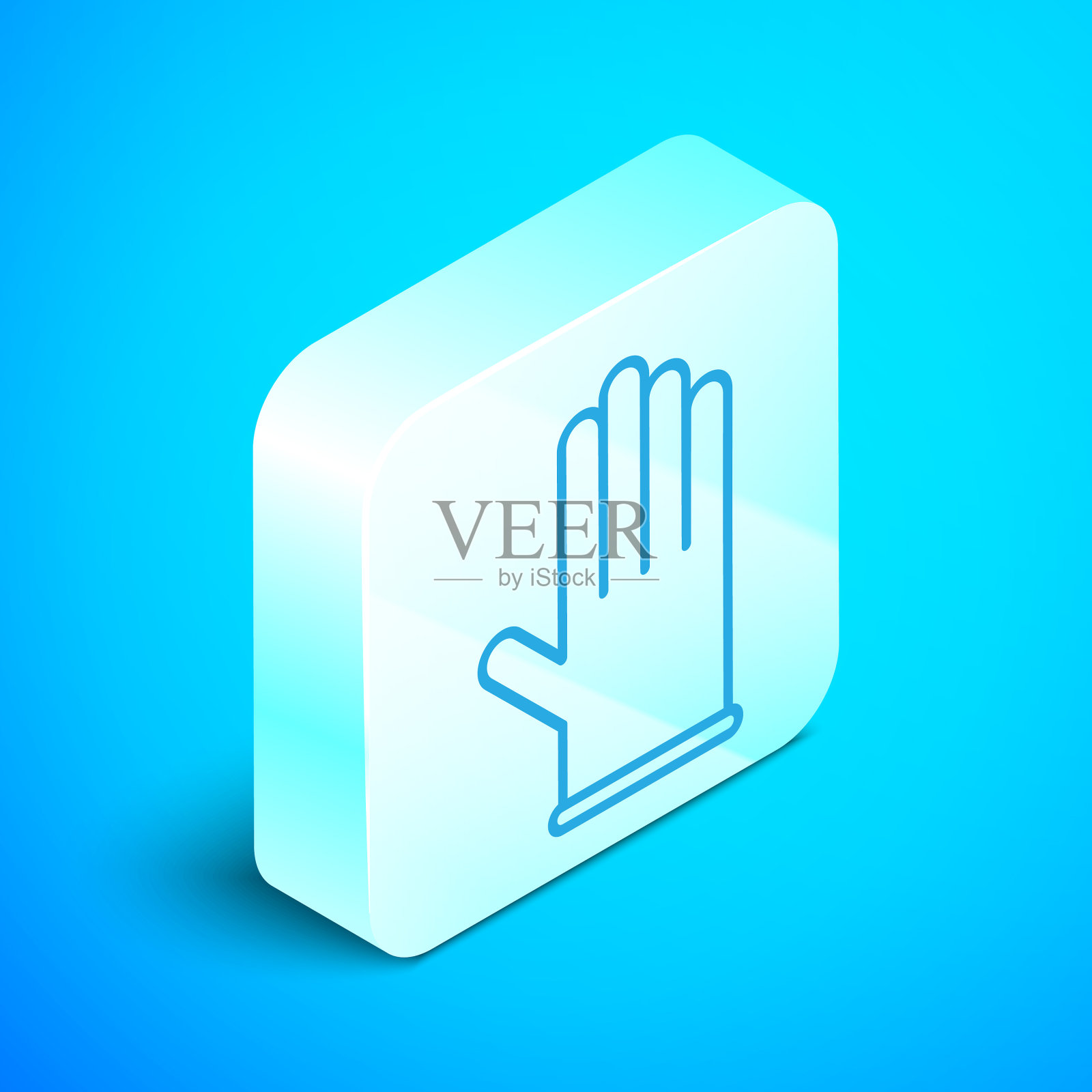 等距线医用橡胶手套图标隔离插画图片素材