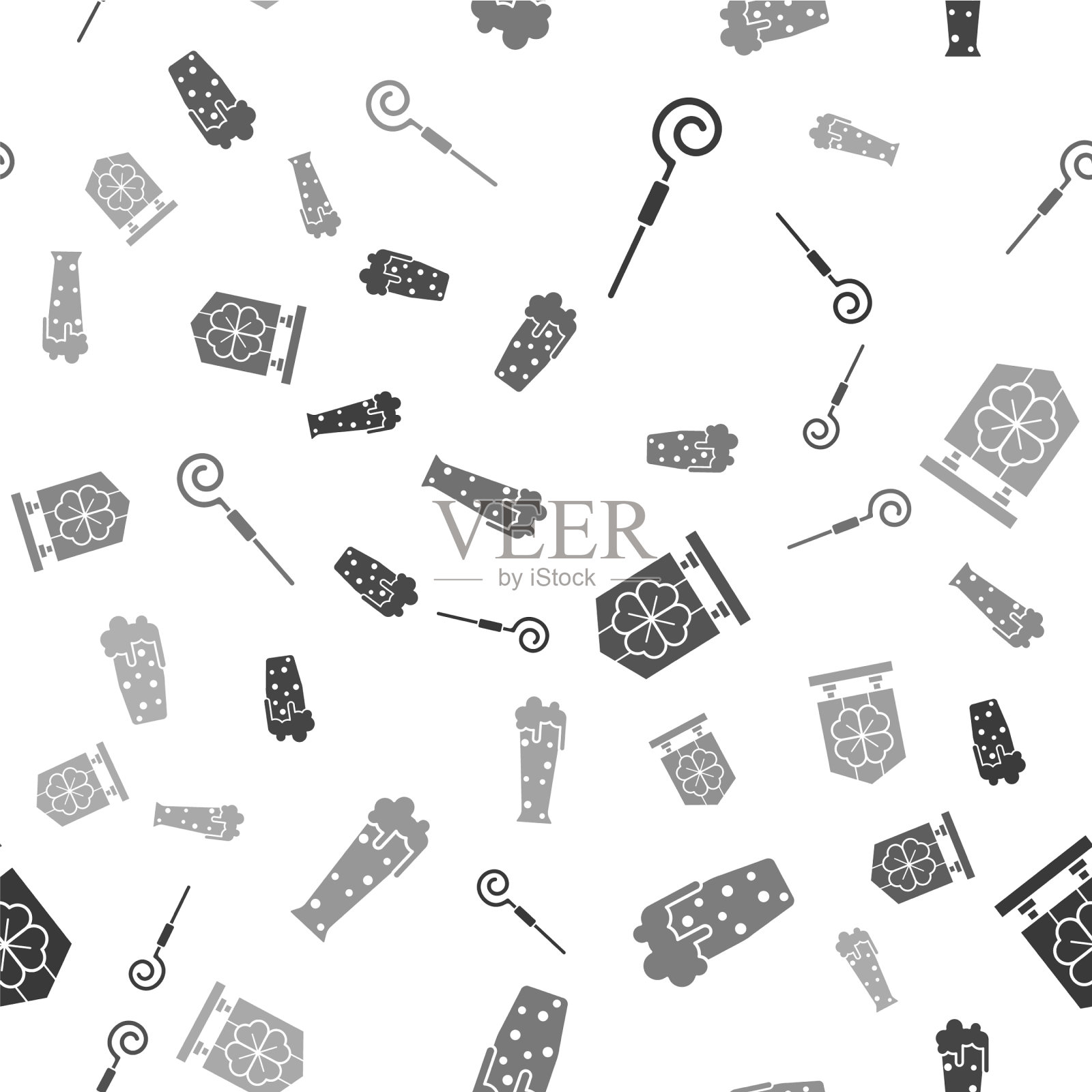 设手杖玻璃啤酒街招牌图标素材