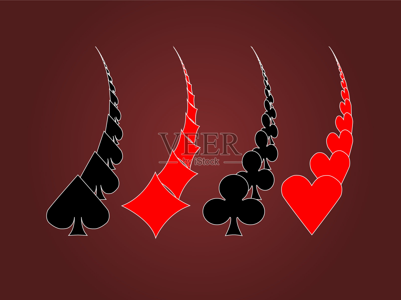 牌套在栗色背景上相乘插画图片素材