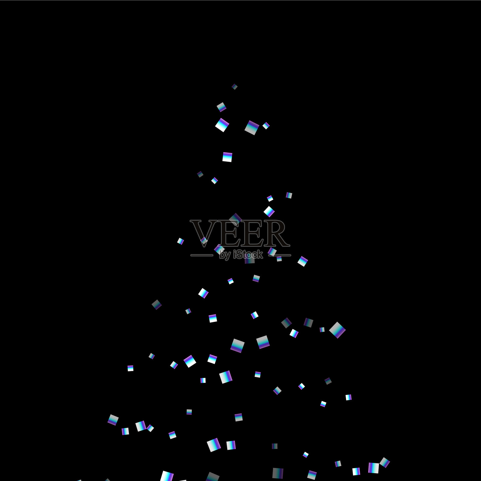 彩虹般闪亮的长方形五彩纸屑插画图片素材