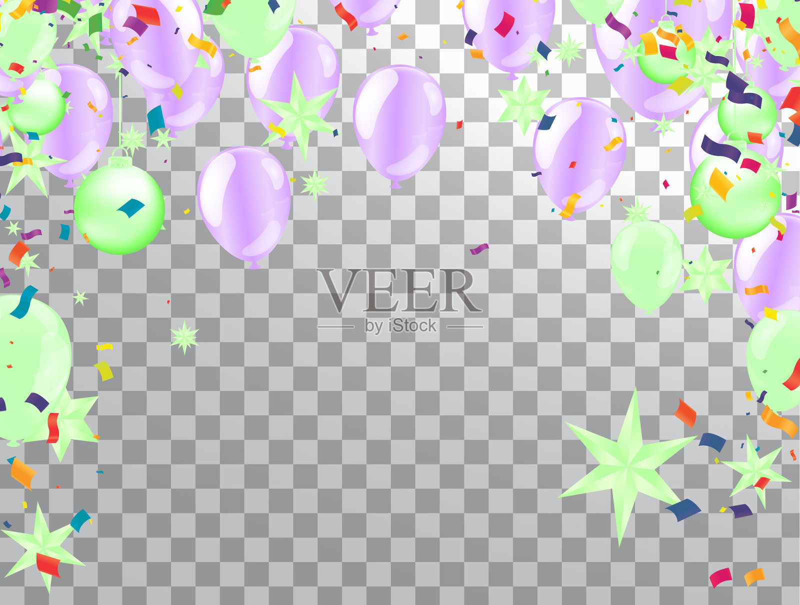 彩色的生日背景与文字的地方插画图片素材