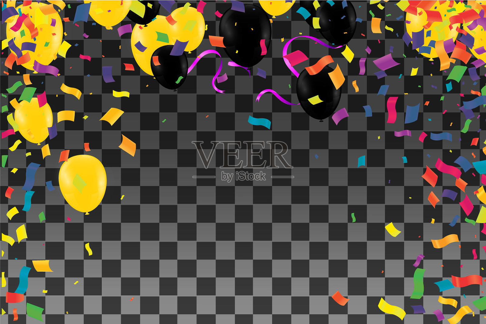 组彩色光泽氦气球背景插画图片素材