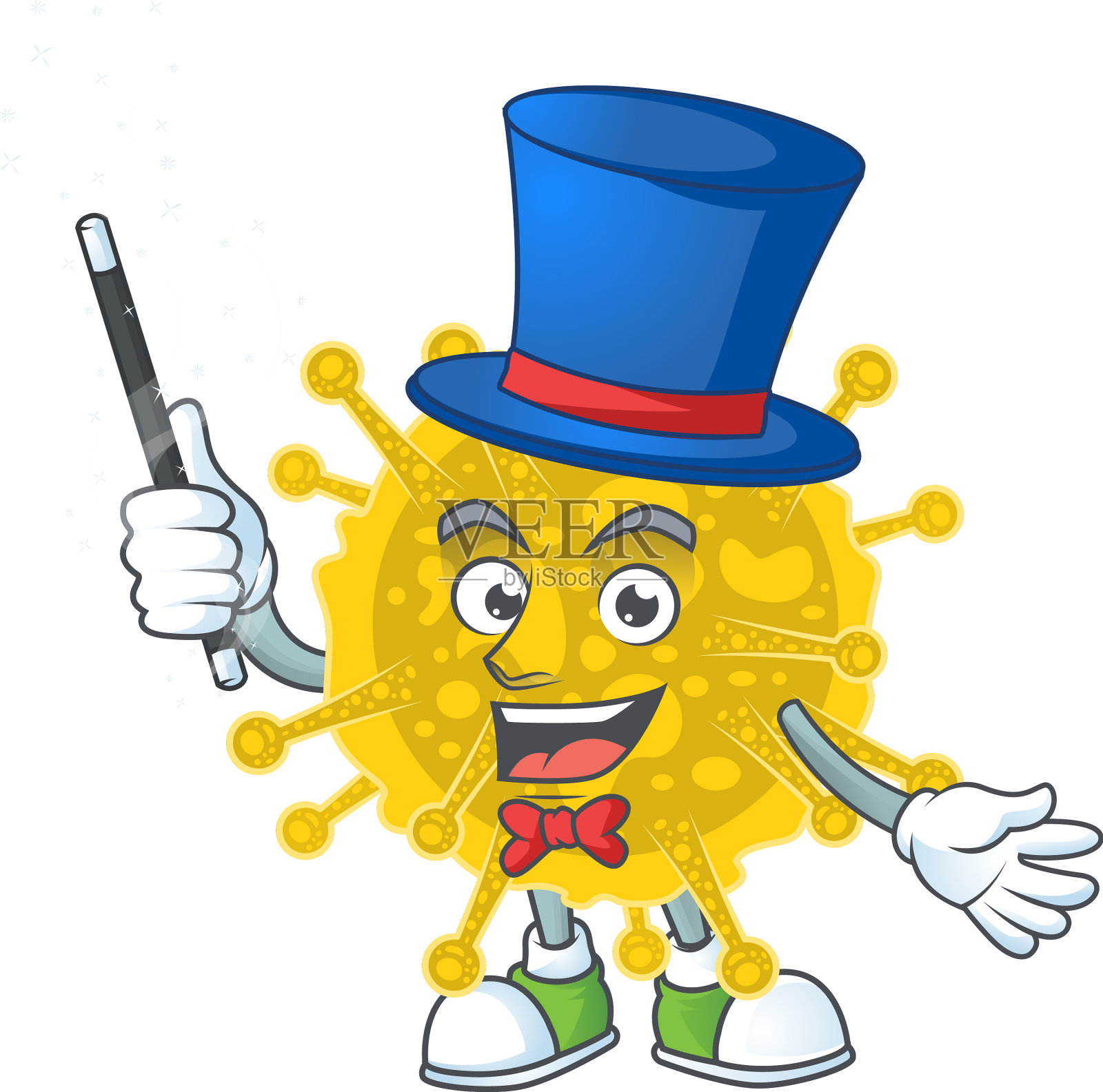 迷人的冠状病毒流行，魔术师的风格设计元素图片