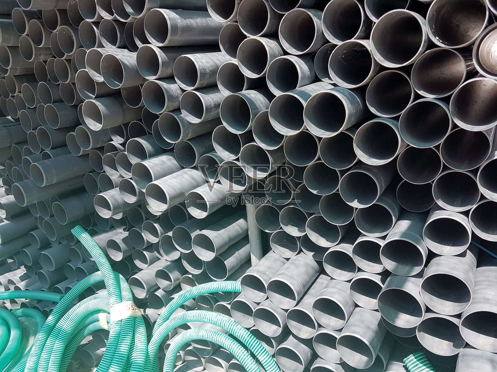 管道塑料PVC堆放多为背景照片摄影图片