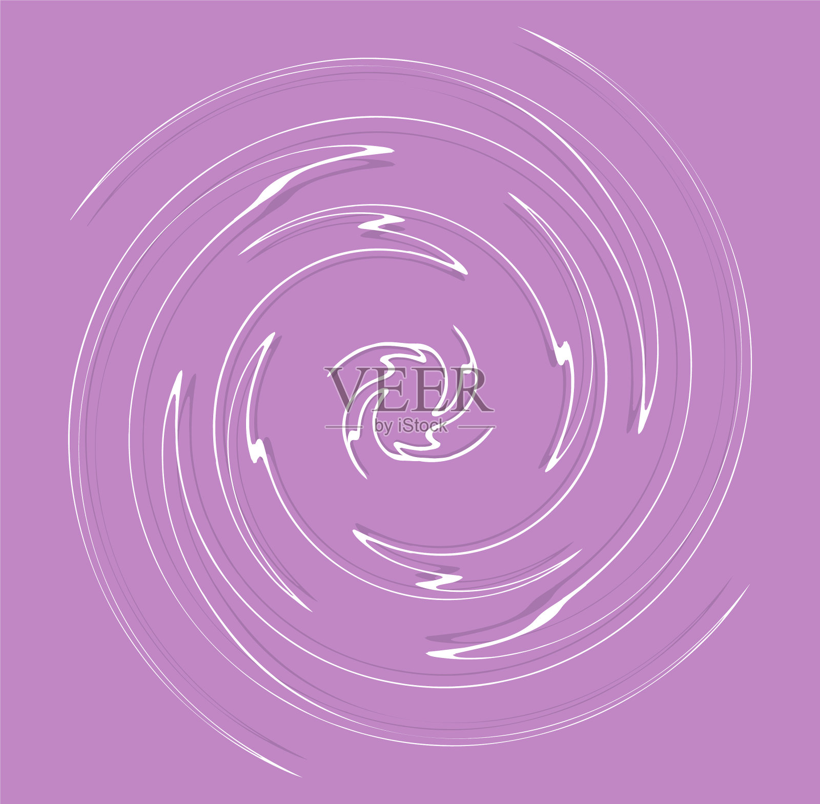 白色螺旋状卷曲和卷曲的形状插画图片素材