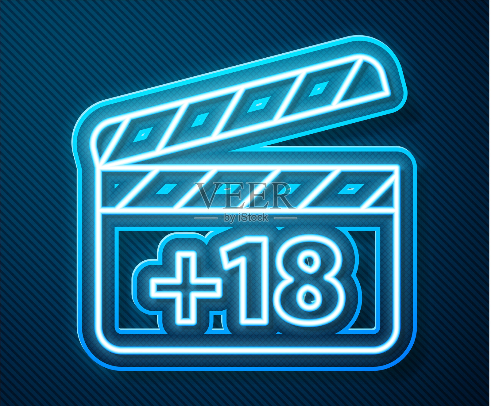 发光的霓虹线电影拍手18岁以上插画图片素材