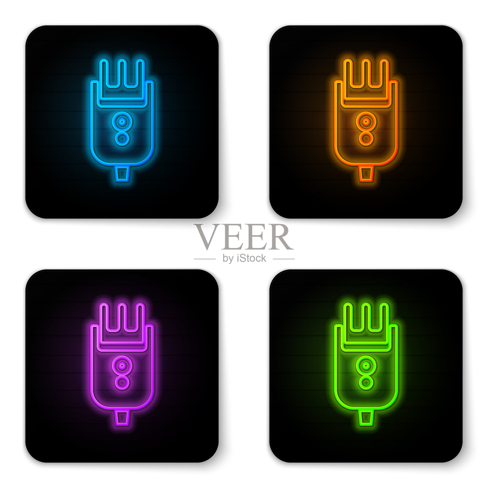 发光氖气电理发器或剃须刀图标素材