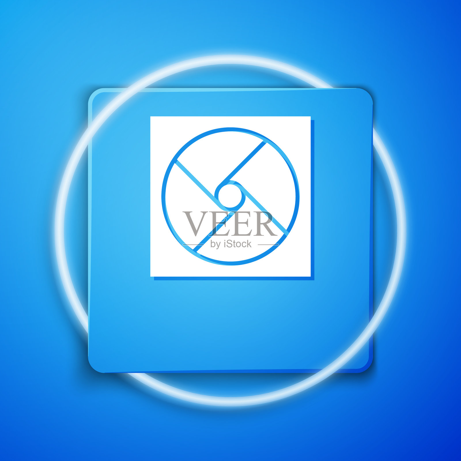 白色通风图标隔离在蓝色背景图标素材