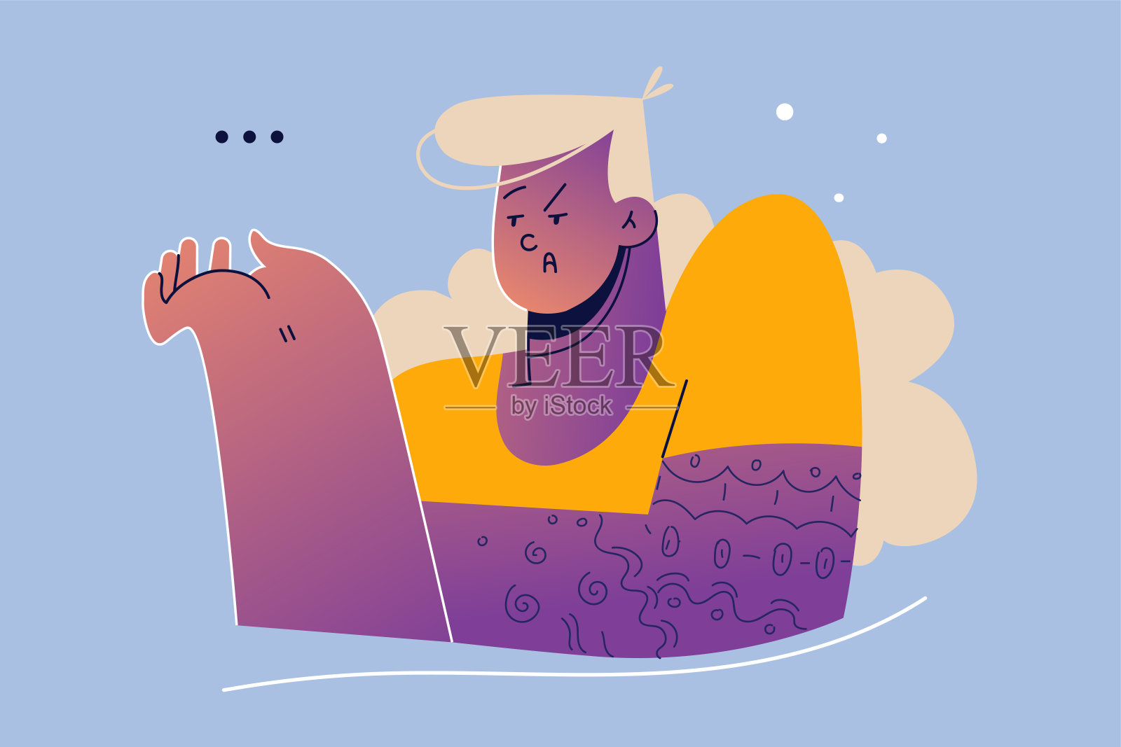 情绪，脸人，表情，误解，不理解的概念插画图片素材