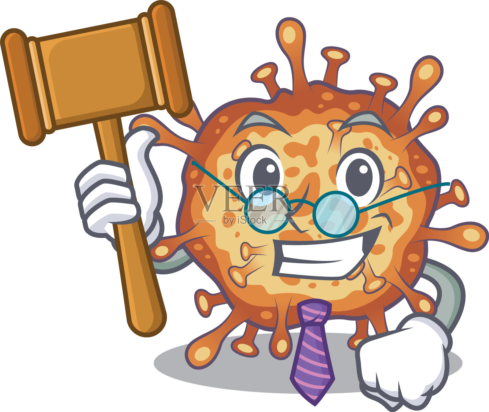 魅力十足的法官带着可爱的眼镜复古病毒设计元素图片