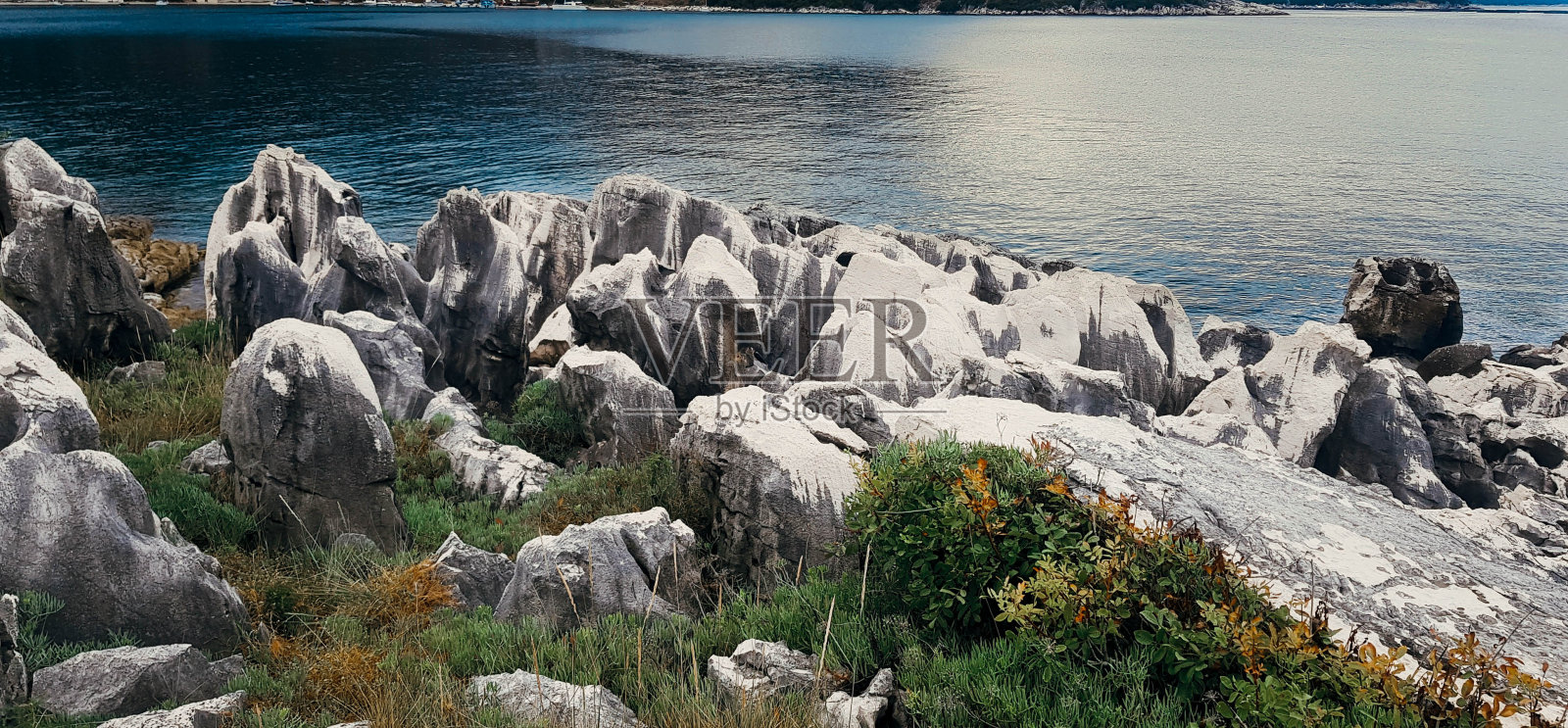 希腊Kassiopi的海岩照片摄影图片