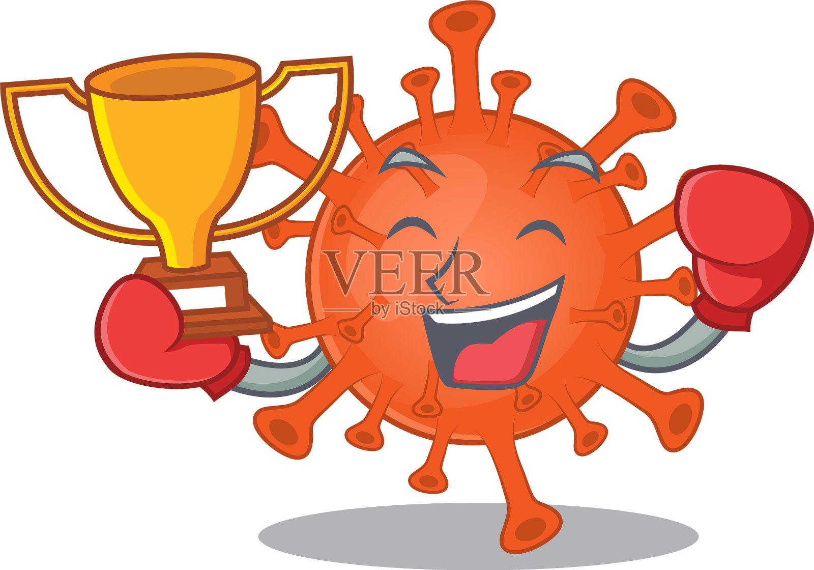 笑脸拳击赢家致命的冠状病毒设计元素图片