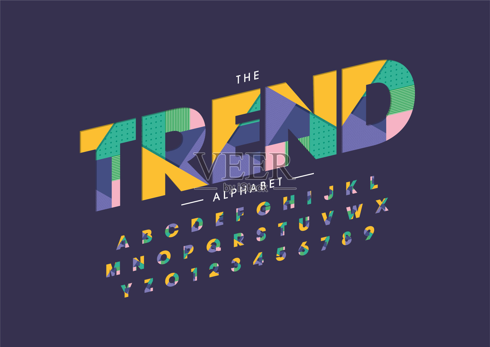 时尚的字母插画图片素材