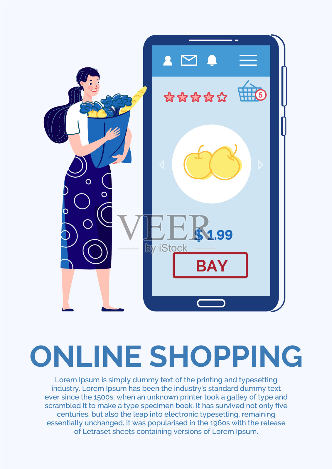 数字营销平面卡通风格插画图片素材