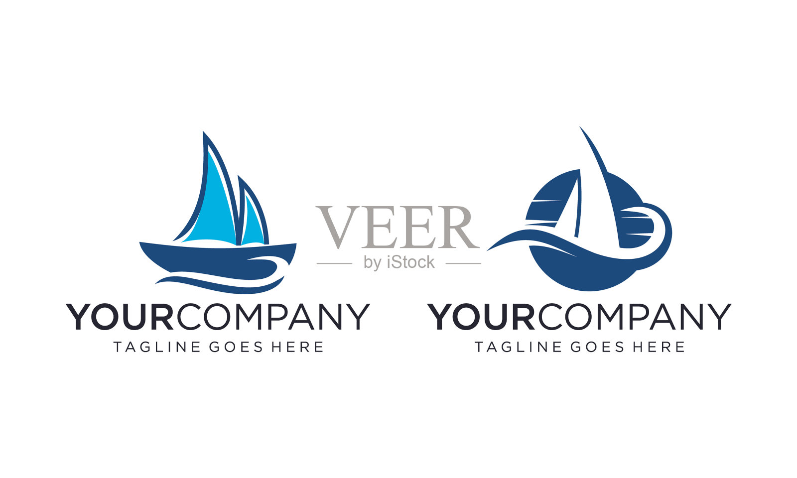 帆船标志设计理念插画图片素材