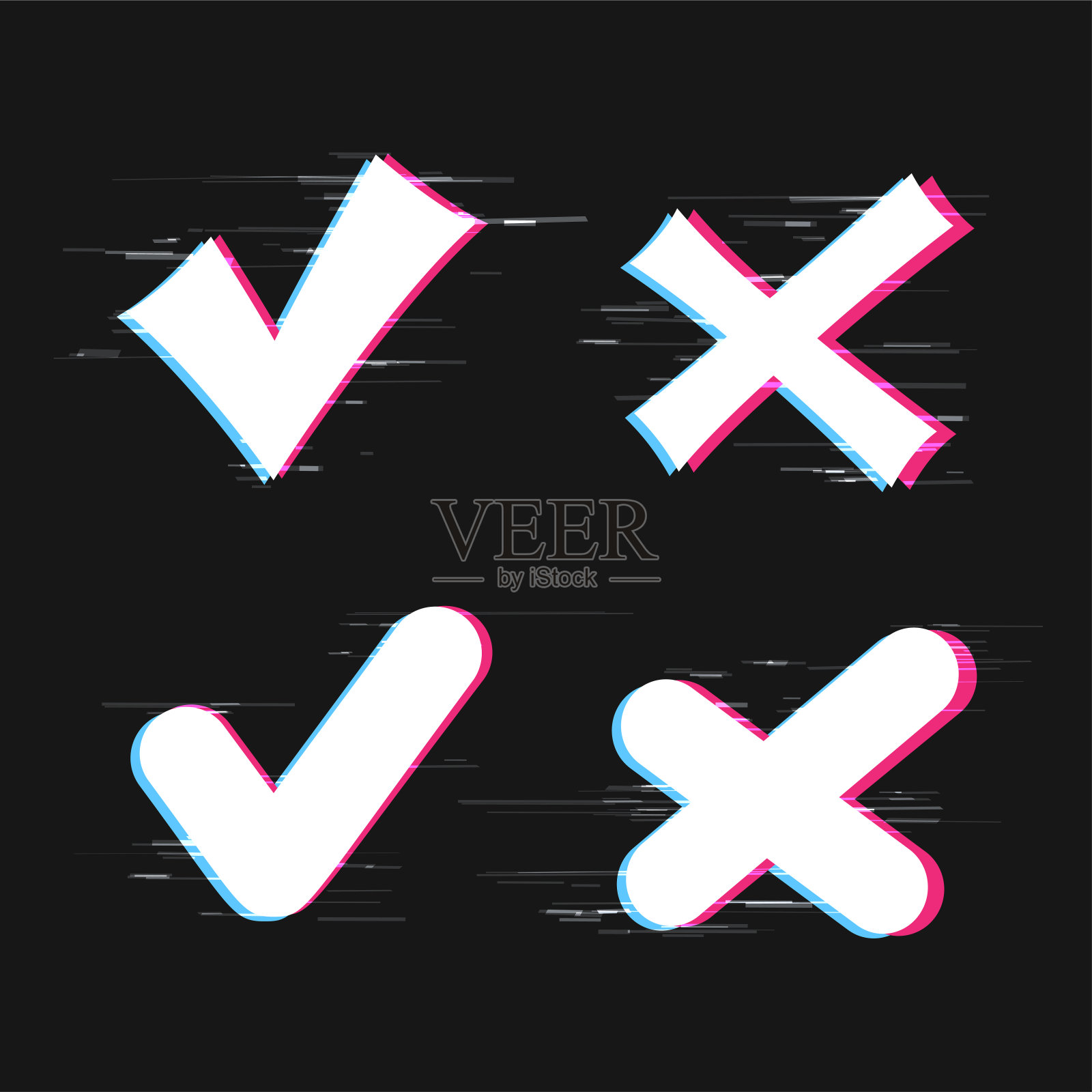 故障是或不是标志符号设置插画图片素材