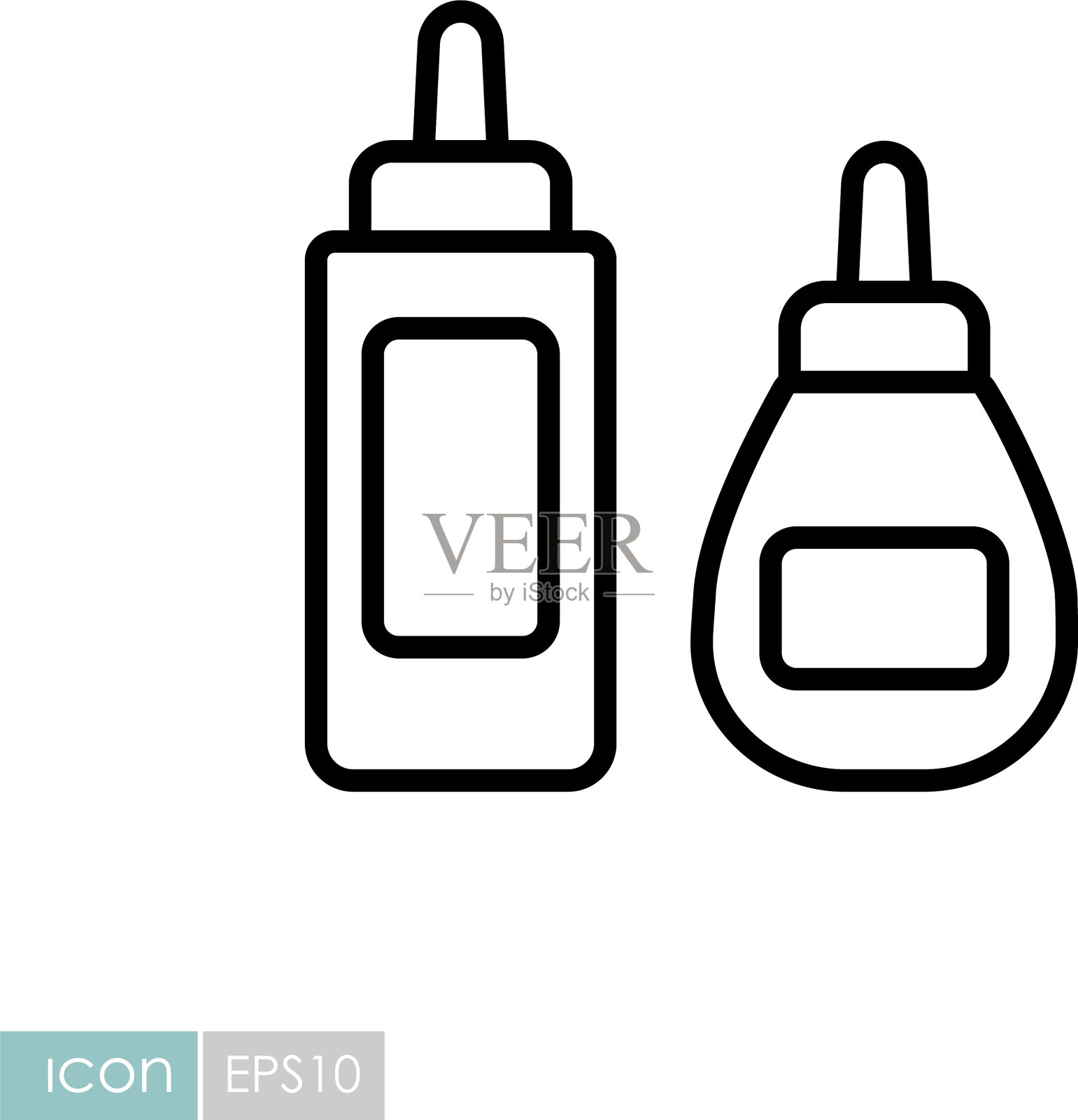 番茄酱、芥末酱和蛋黄酱的辣味瓶子图标图标素材