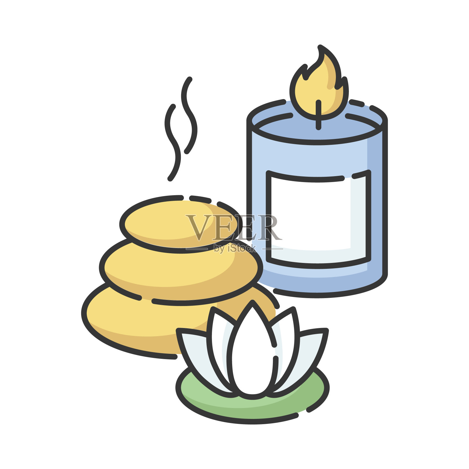 温泉度假村RGB颜色图标设计元素图片