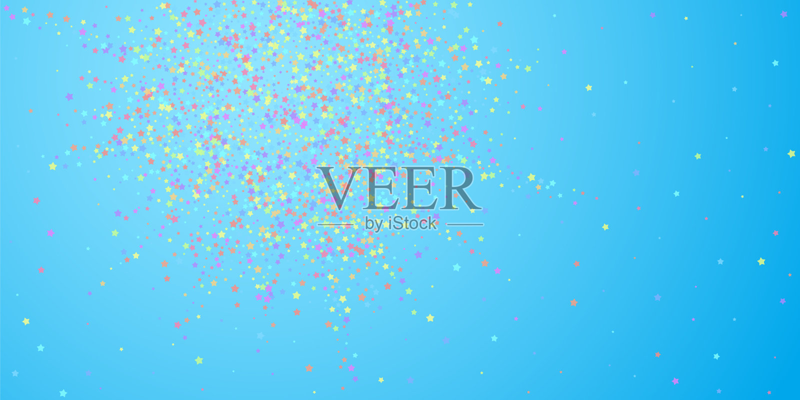 喜庆的五彩纸屑庆祝星星缤纷的星星插画图片素材