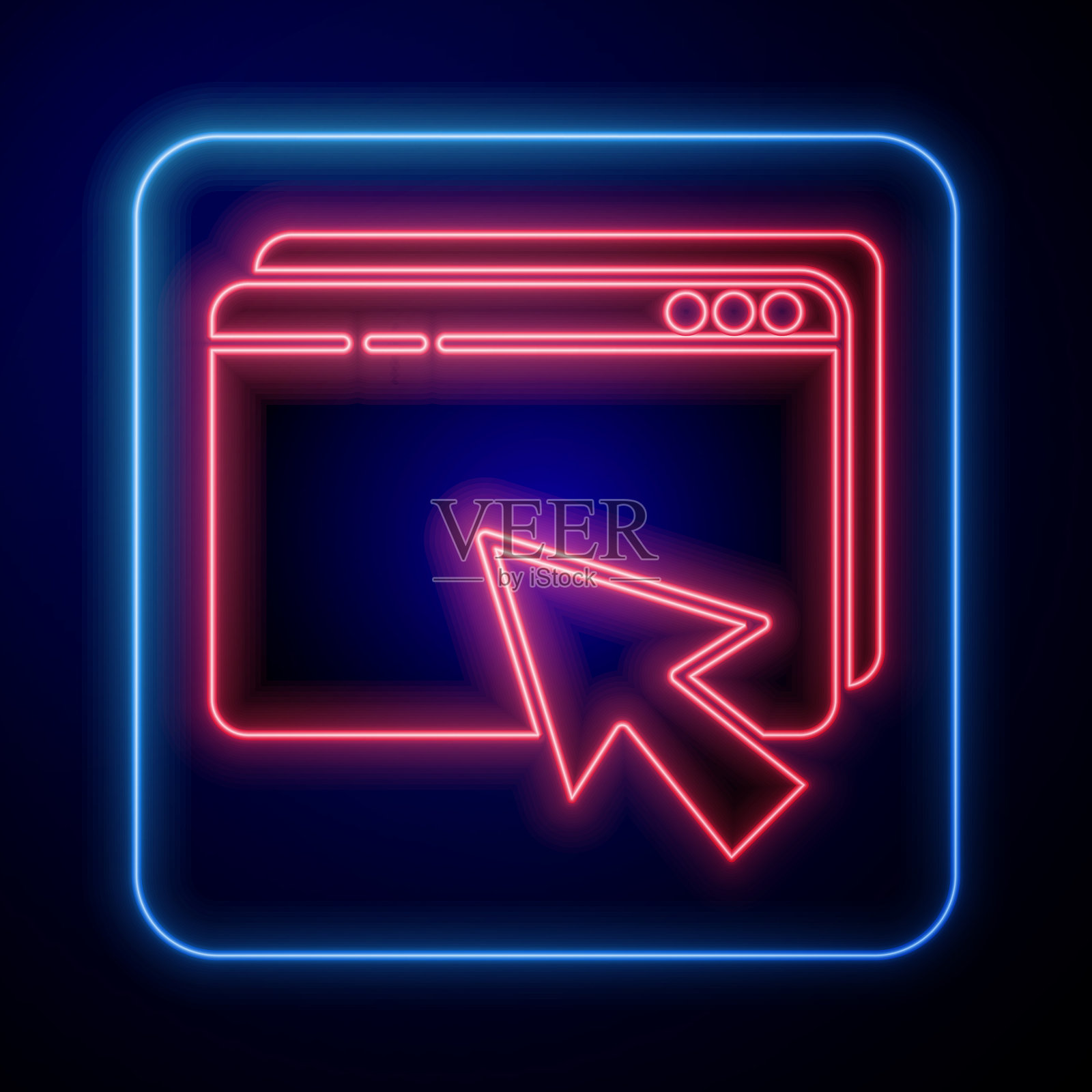 霓虹灯网页设计和开发概念插画图片素材