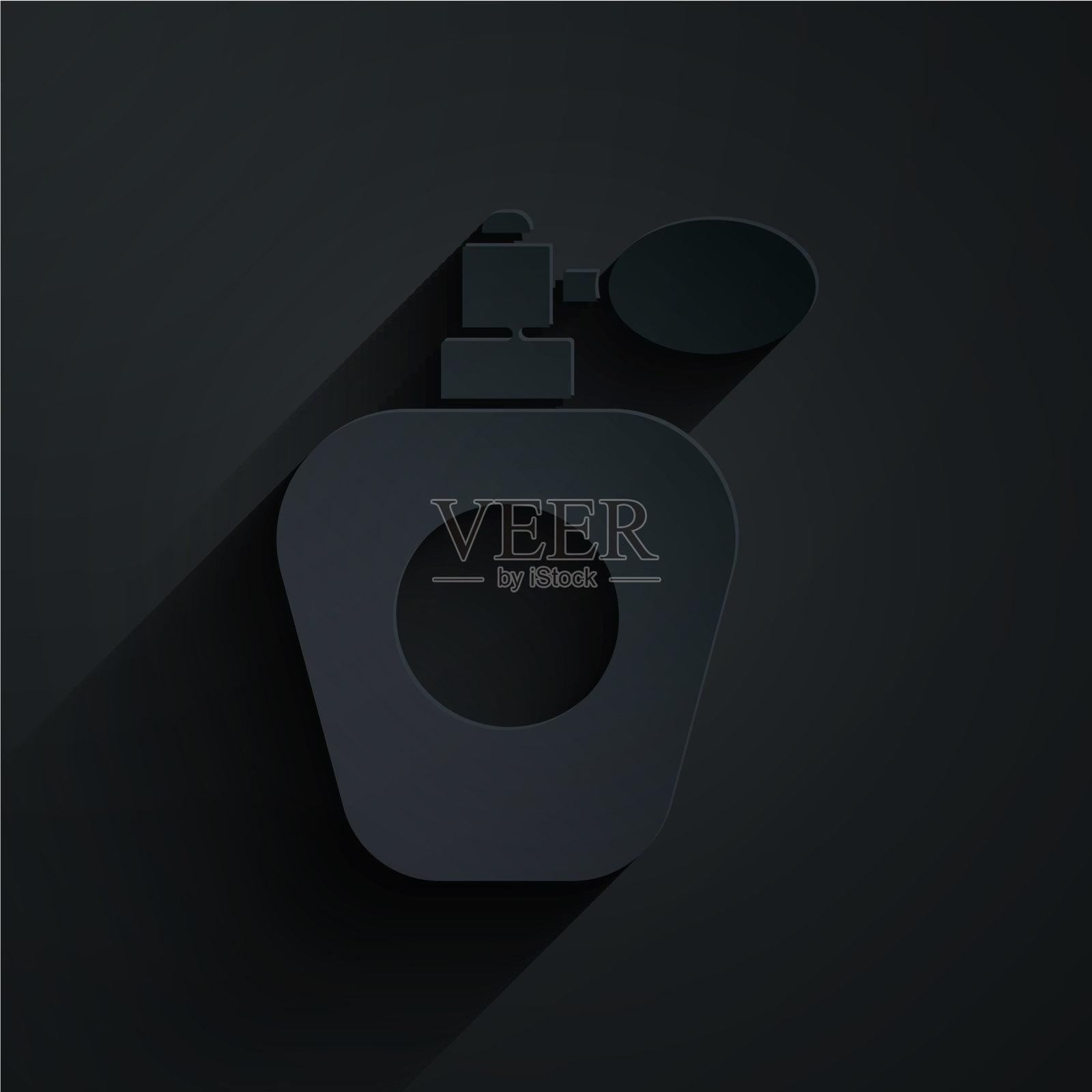 剪纸香水图标孤立在黑色插画图片素材