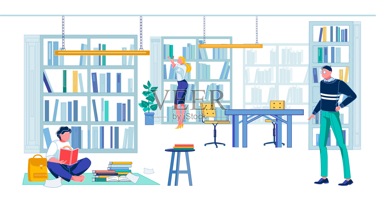 图书馆良好的学习环境设计元素图片