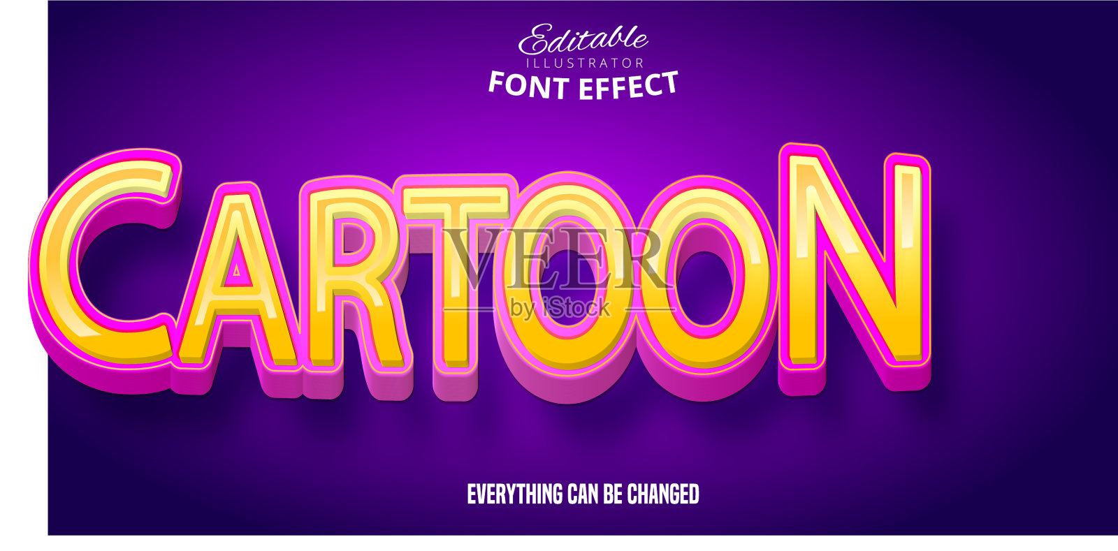 卡通文字3d可编辑字体效果插画图片素材