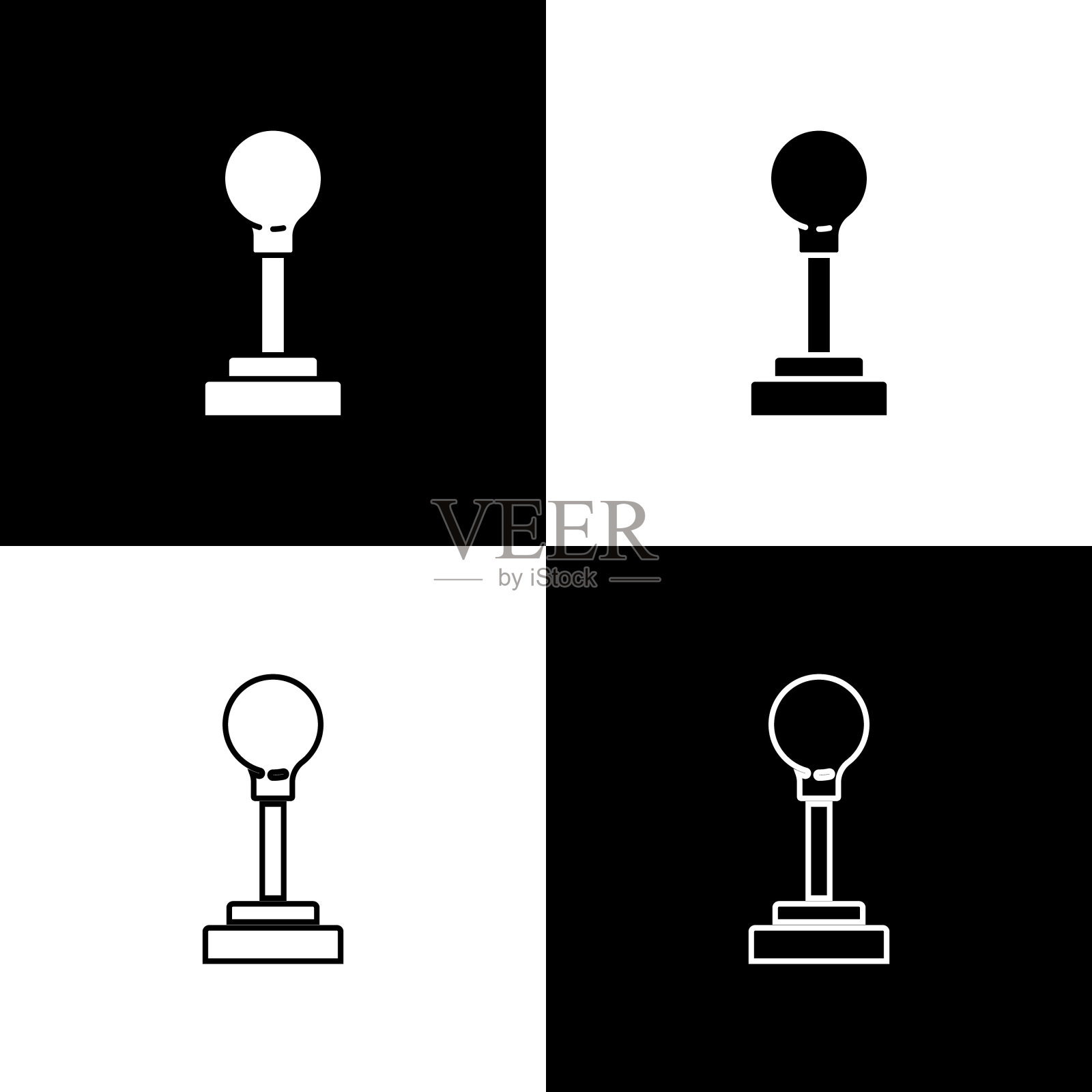 设置挡图标隔离在黑色和白色的背景。手动变速箱图标。向量图标素材