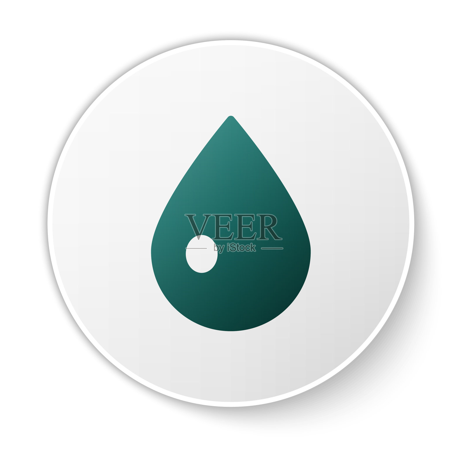 绿色水滴图标孤立在白色背景插画图片素材