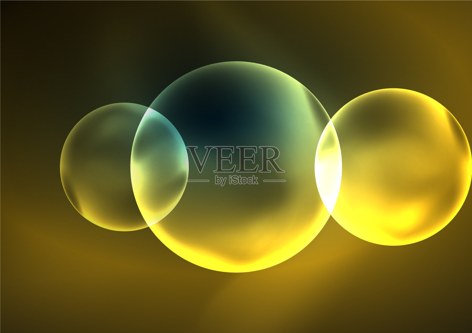 发光的霓虹灯，闪亮的透明气泡玻璃插画图片素材