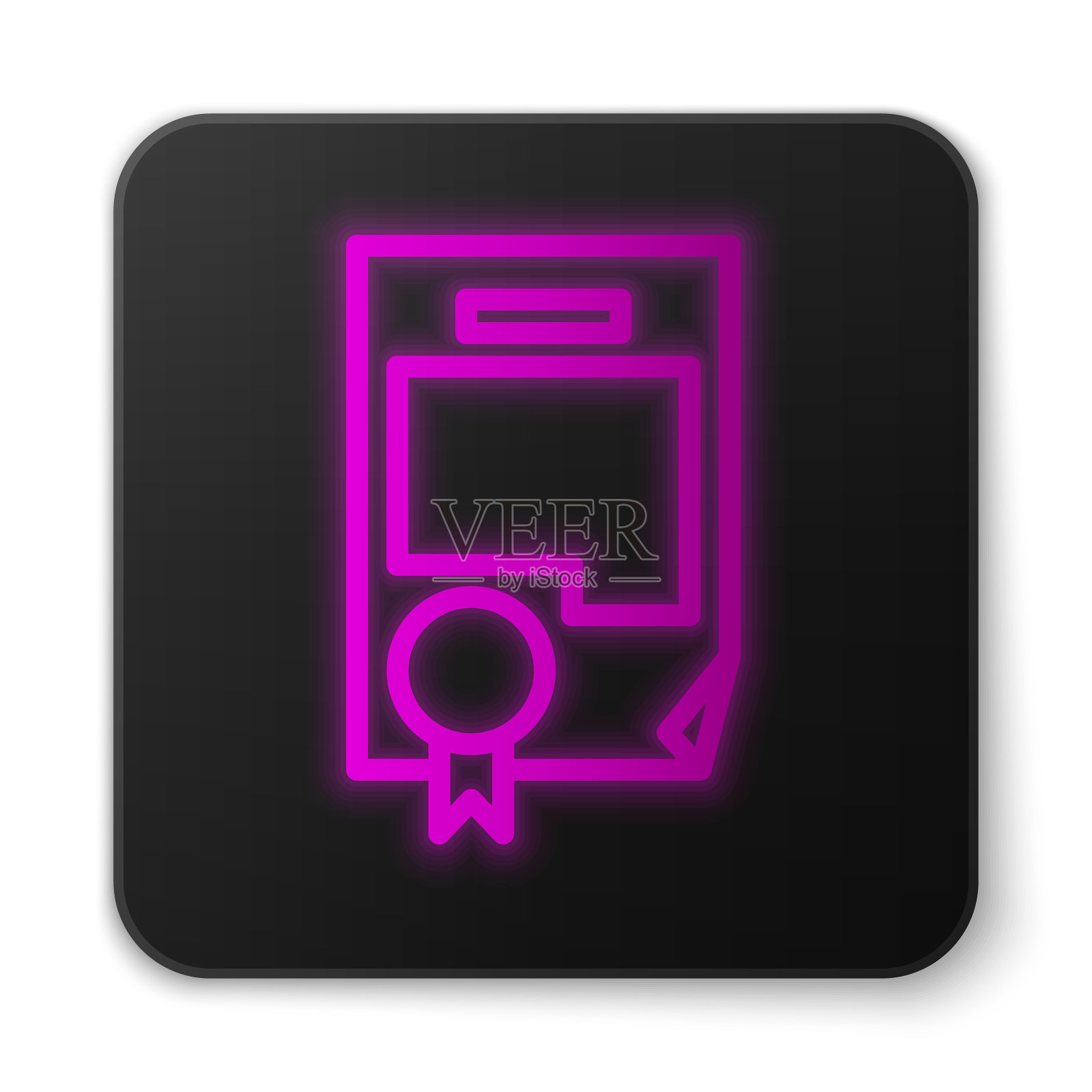 发光的霓虹线证书模板图标图标素材