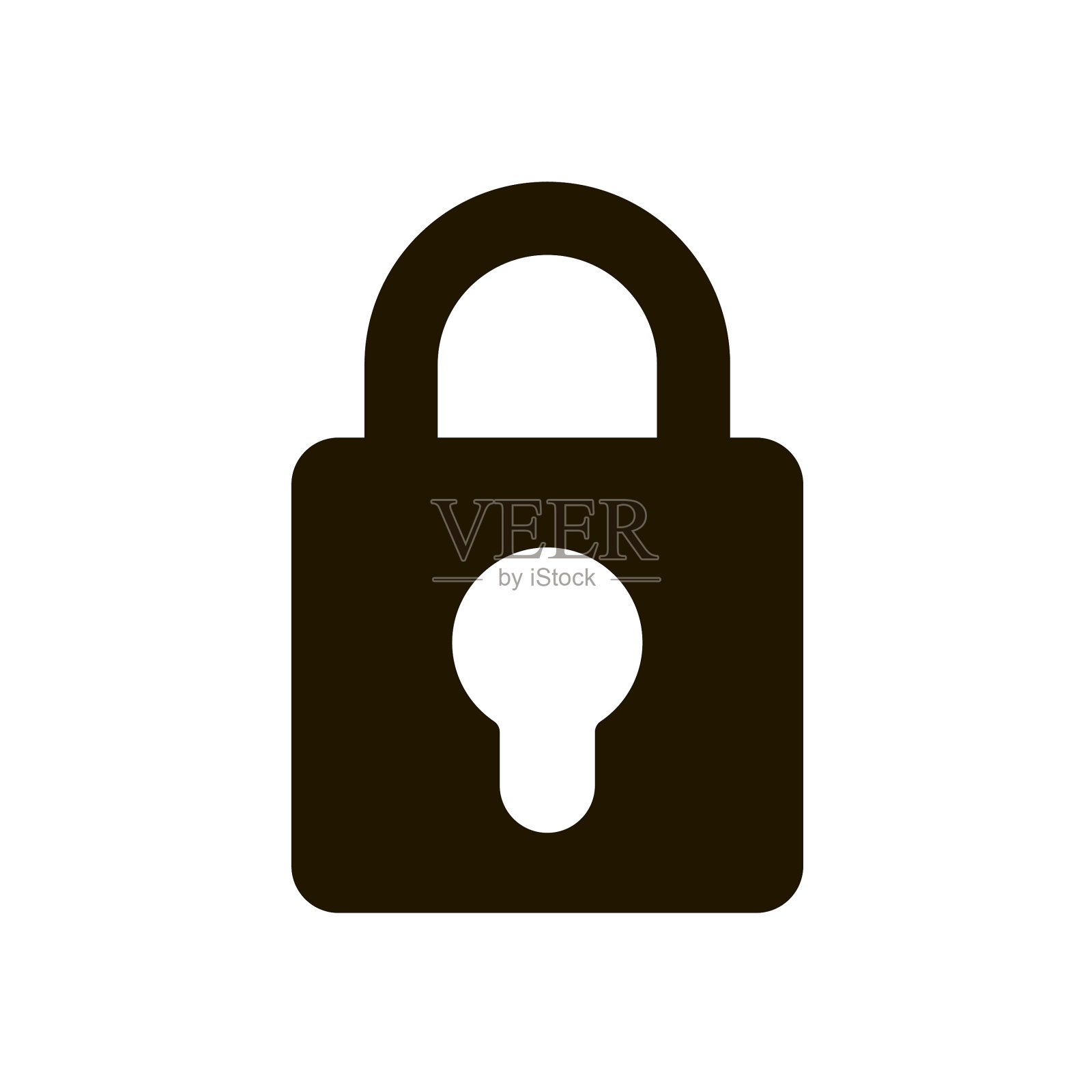 锁定图标上的白色背景时髦的平面风格插画图片素材