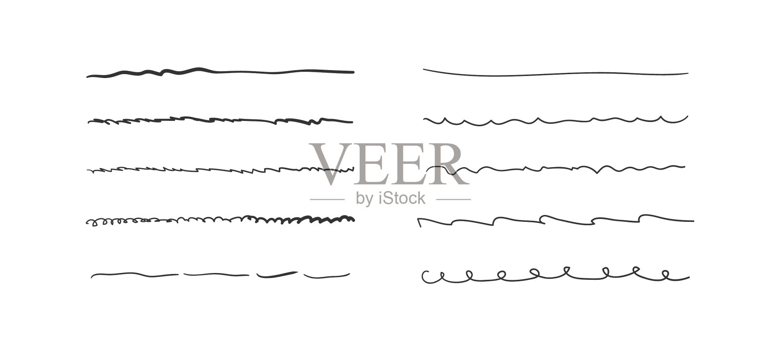 波浪水平线插画图片素材