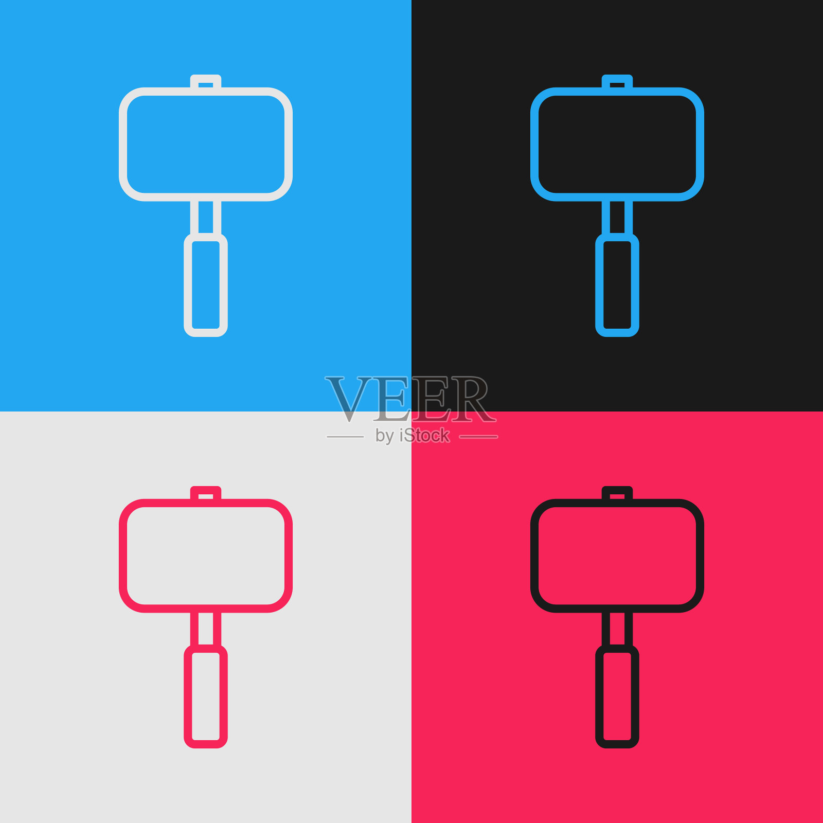 波普艺术线大锤图标孤立的颜色图标素材