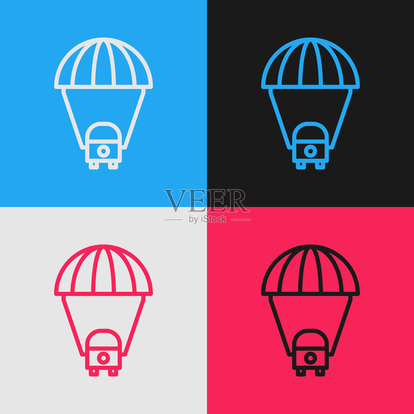 波普艺术系列行星土星与行星环插画图片素材