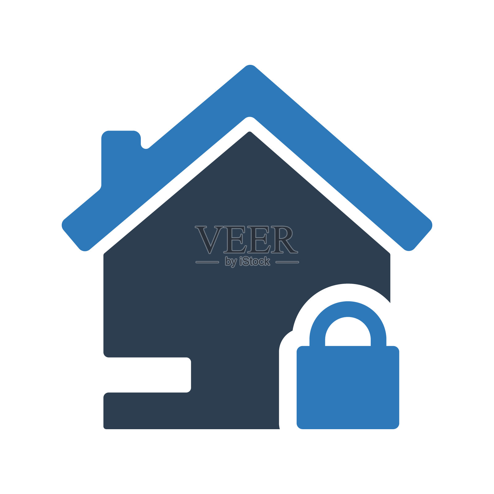 家里锁图标插画图片素材