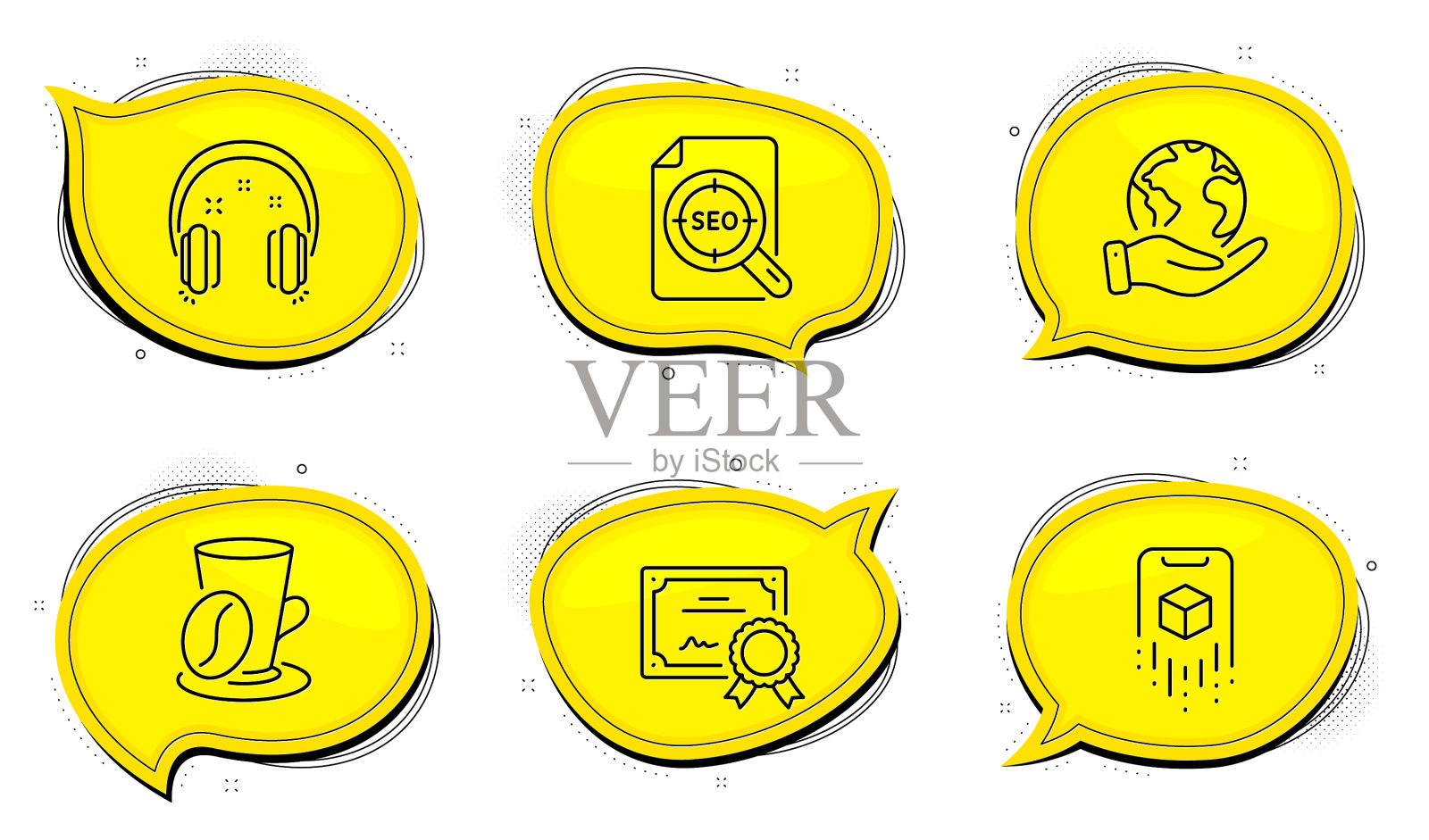 Seo文件耳机和增强现实图标图标素材