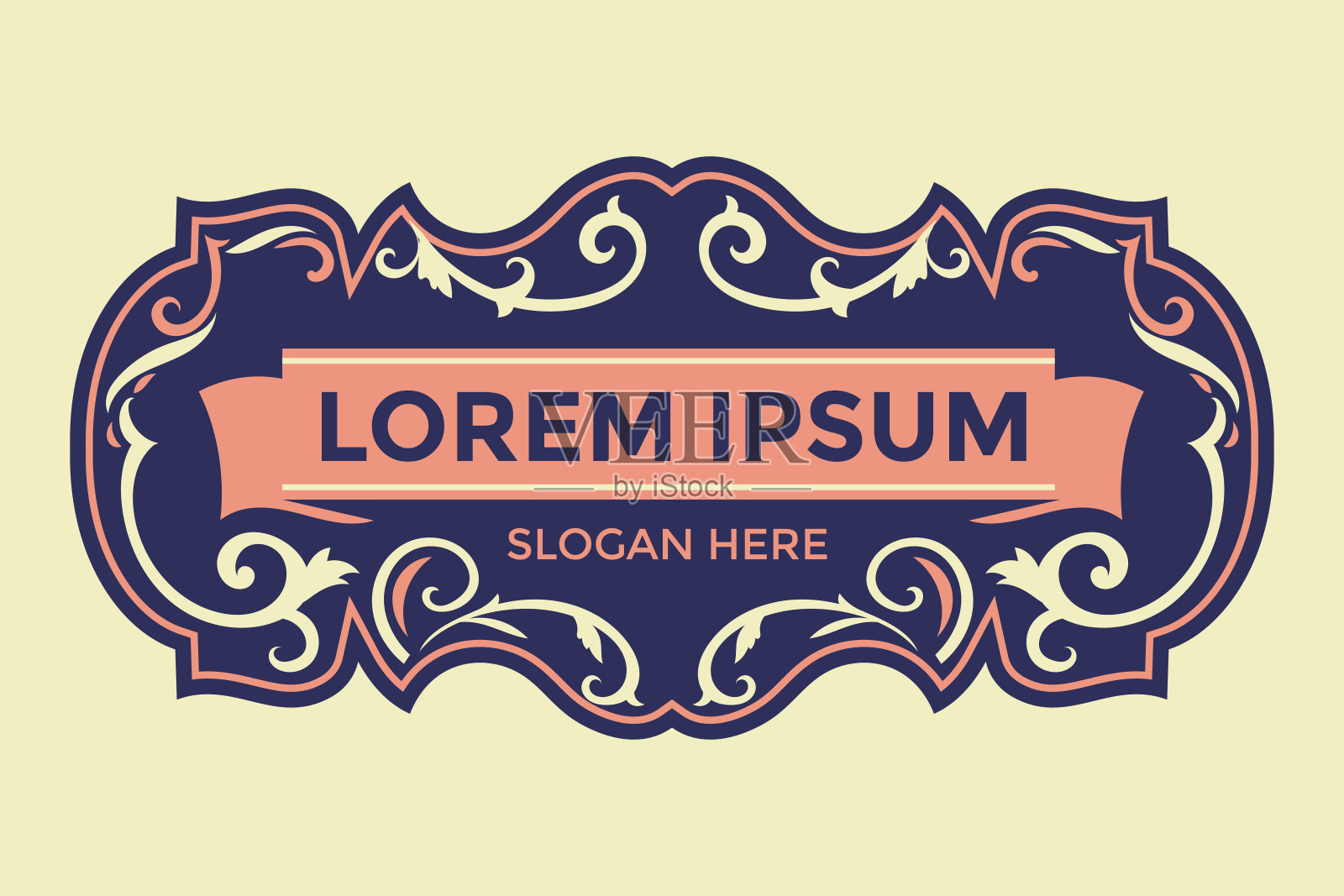 Fileteado样式边界模板矢量与华丽华丽插画图片素材