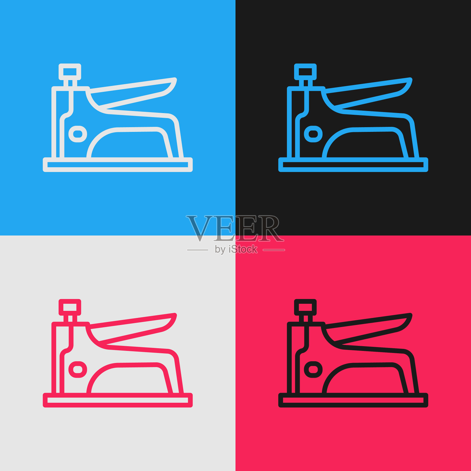 波普艺术线建设吻合器图标孤立上图标素材