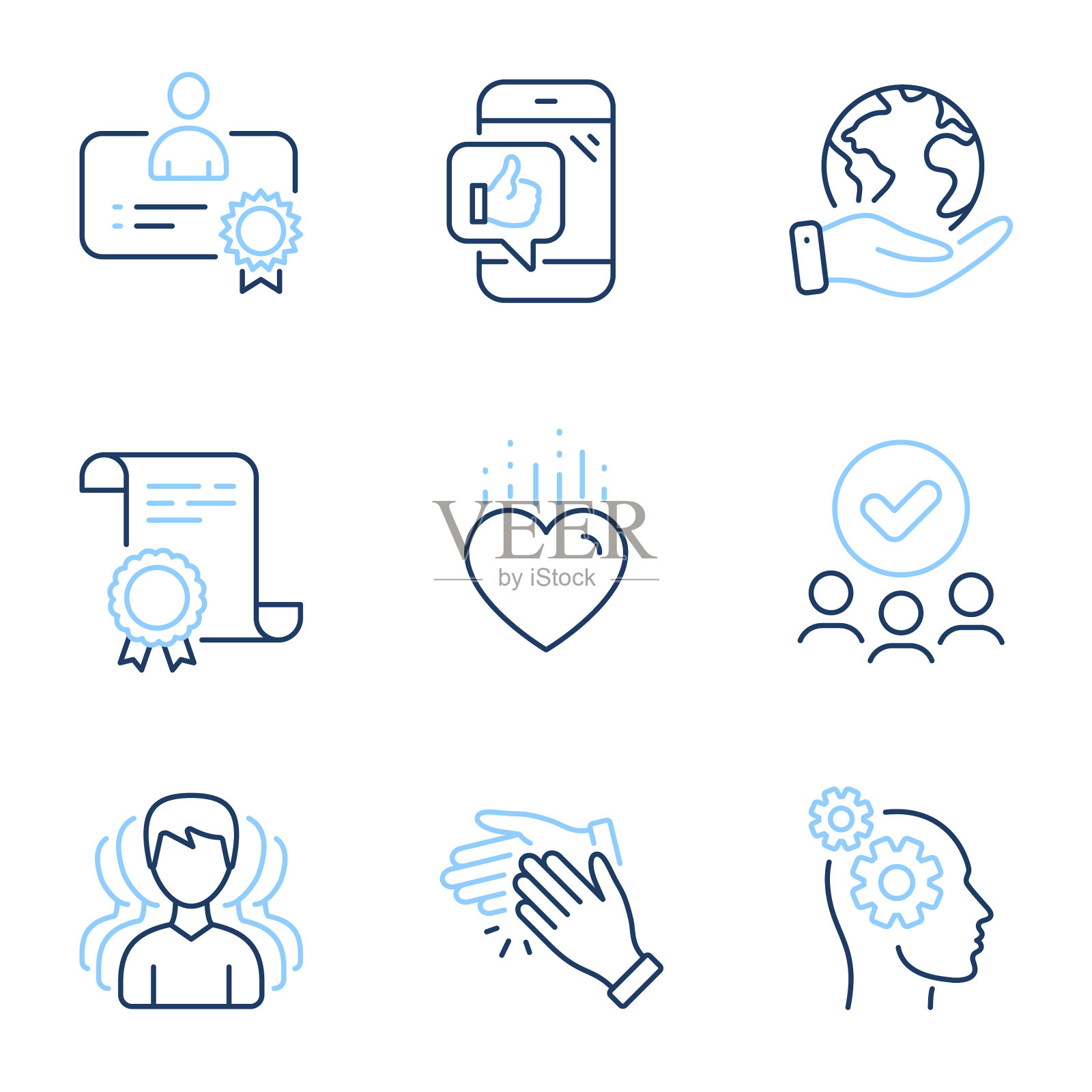 集体思想和鼓掌图标集图标素材