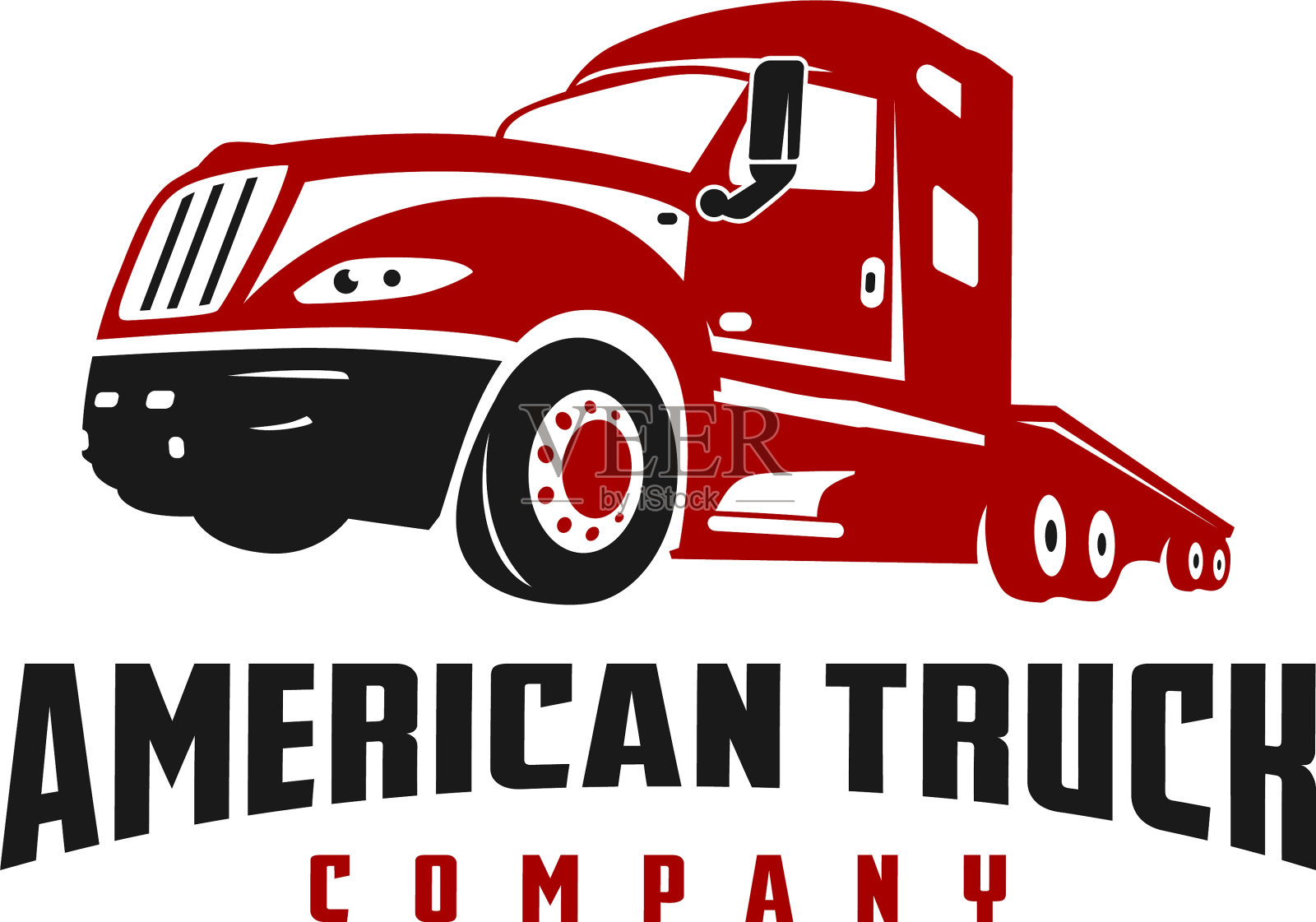 美国卡车运输标志插画图片素材