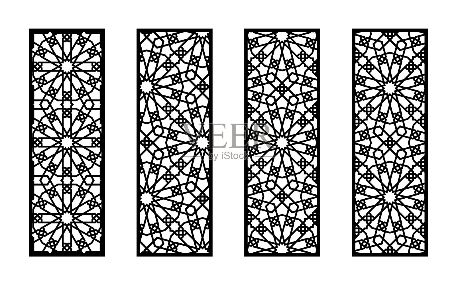 摩洛哥设置激光装饰面板插画图片素材